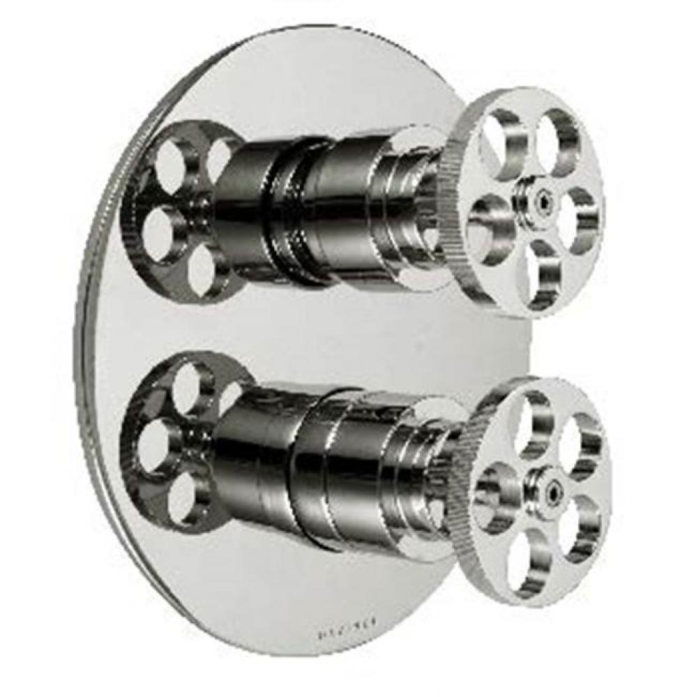 Metro-Thermostatic Trim With Solid Brass Round Plate With Two