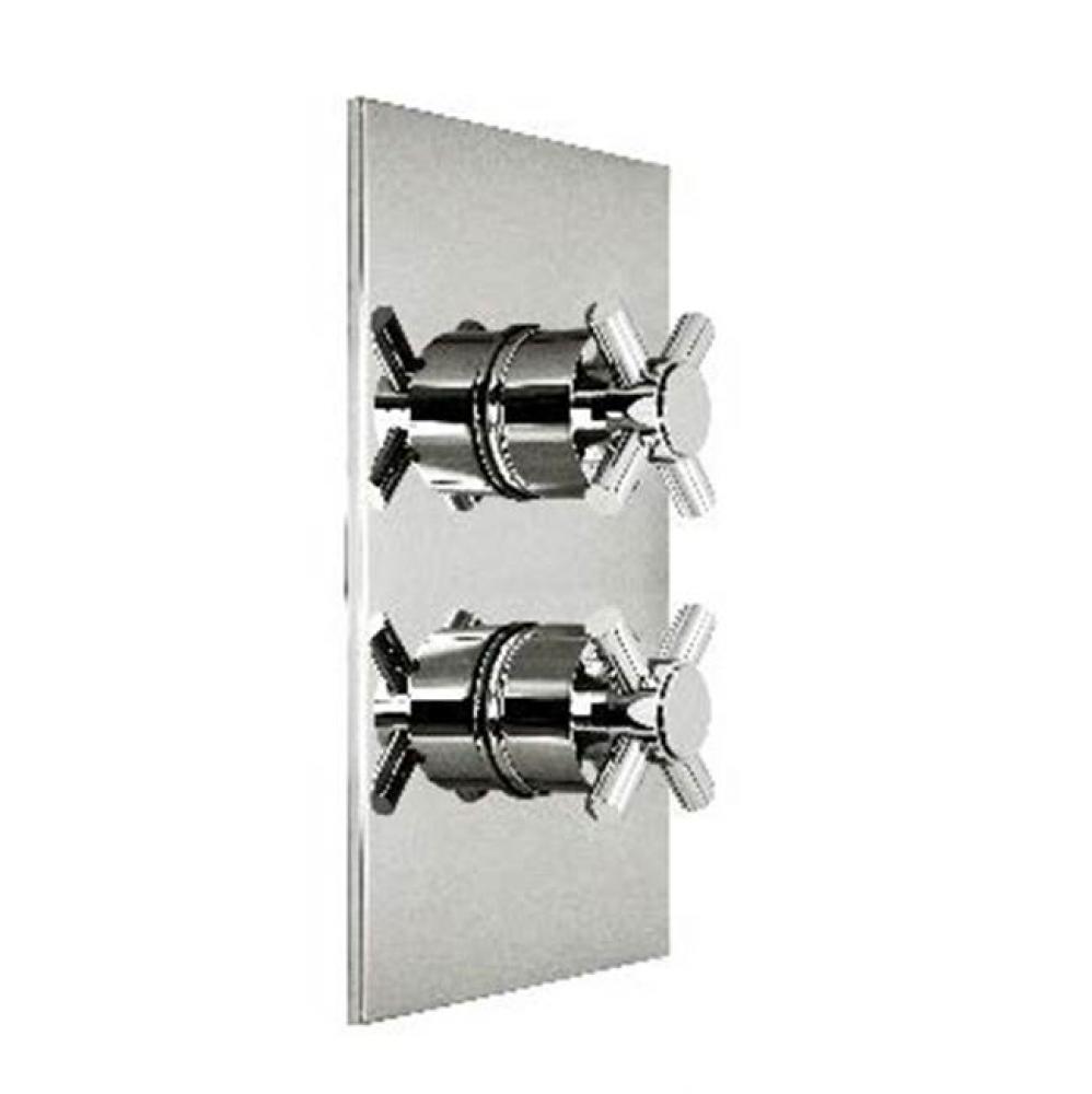 Metro-Thermostatic Trim With Solid Brass Square Plate With Two