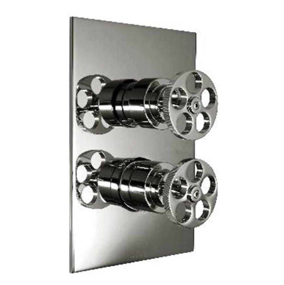 Metro-Thermostatic Trim With Solid Brass Square Plate With Two