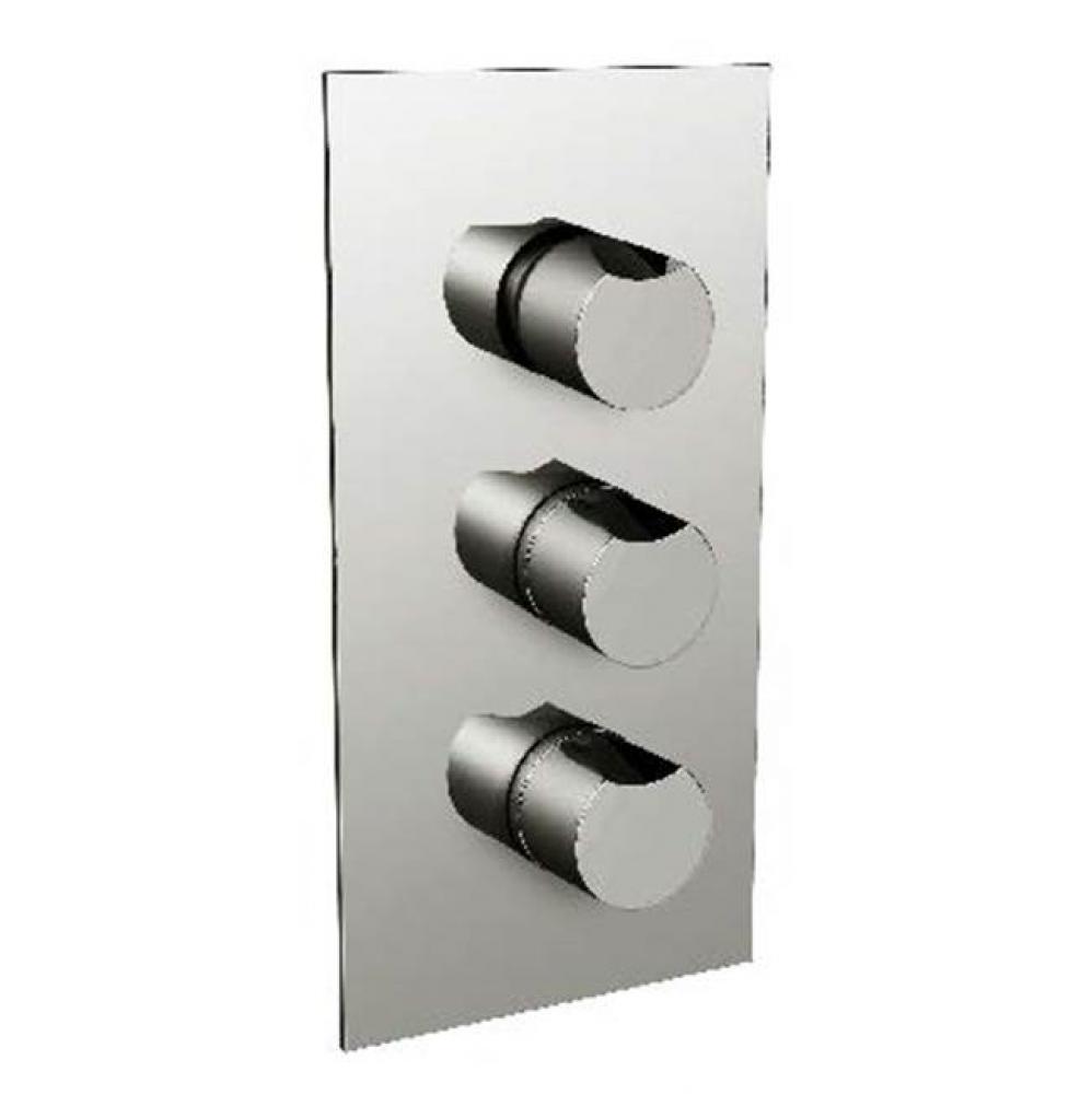 Metro-Thermostatic Trim With Solid Brass Square Plate With Three