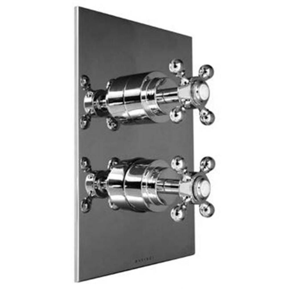 Chelsea-Thermostatic Trim With Solid Brass Square Plate With Two