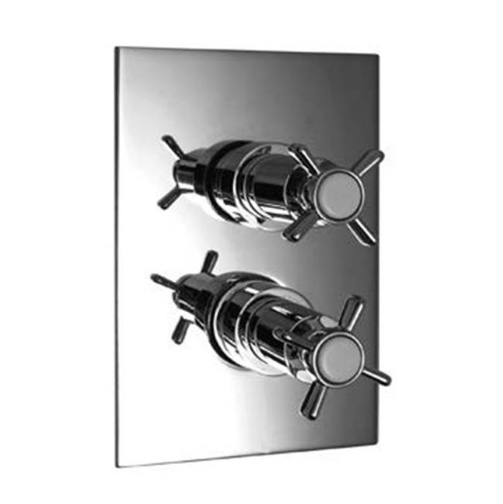 Chelsea-Thermostatic Trim With Solid Brass Square Plate With Two