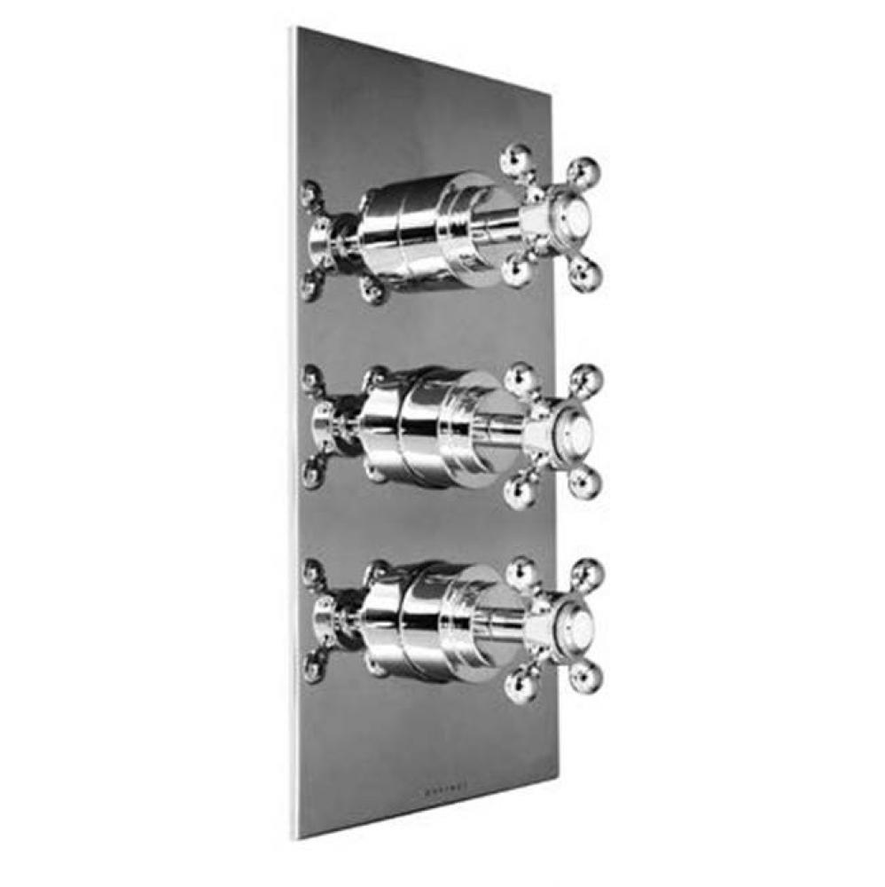 Chelsea-Thermostatic Trim With Solid Brass Square Plate With Three