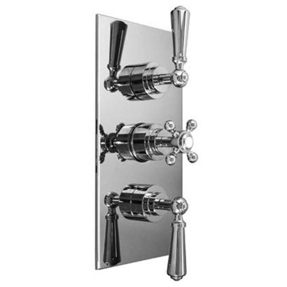 Chelsea-Thermostatic Trim With Solid Brass Square Plate With Three