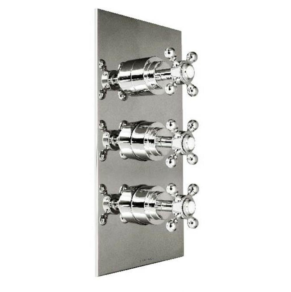 Monterey-Thermostatic Trim With Solid Brass Square Plate With Three