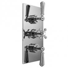 Harrington Brass Works 20-387N3T-56-GR2 - Victorian-Thermostatic Trim With Solid Brass Square Plate With Three