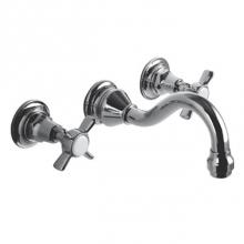 Harrington Brass Works 20-777T-59-GR2 - Victorian Wall Mounted Widespread Lavatory Faucet.Drain Not