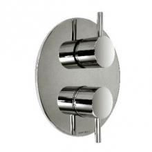 Harrington Brass Works 27-386N3T-27L-026 - Retro-Thermostatic Trim With Solid Brass Round Plate With Two