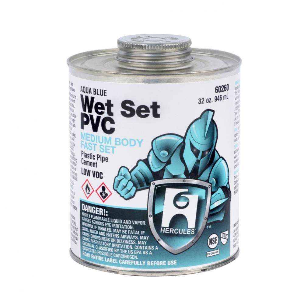 1 Pt Wet Set Pvc Cement-Aqua Blue