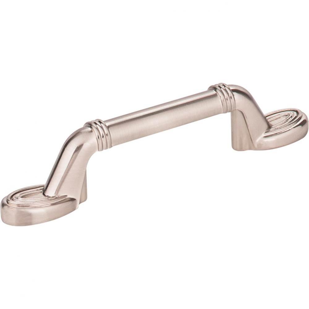 3'' Center-to-Center Satin Nickel Ringed Detail Vienna Cabinet Pull