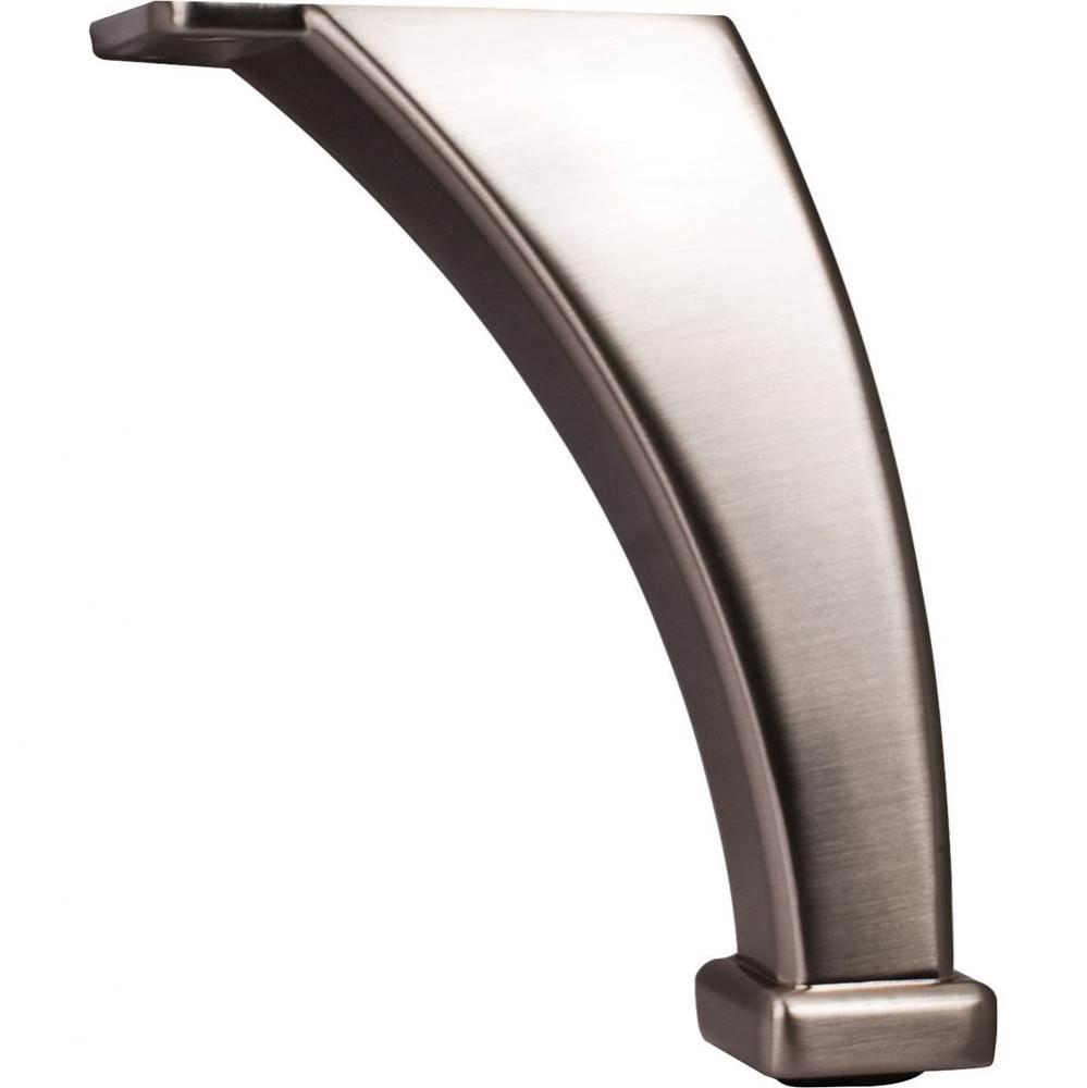 4-1/8'' H Satin Nickel Square Curved Metal Furniture Leg