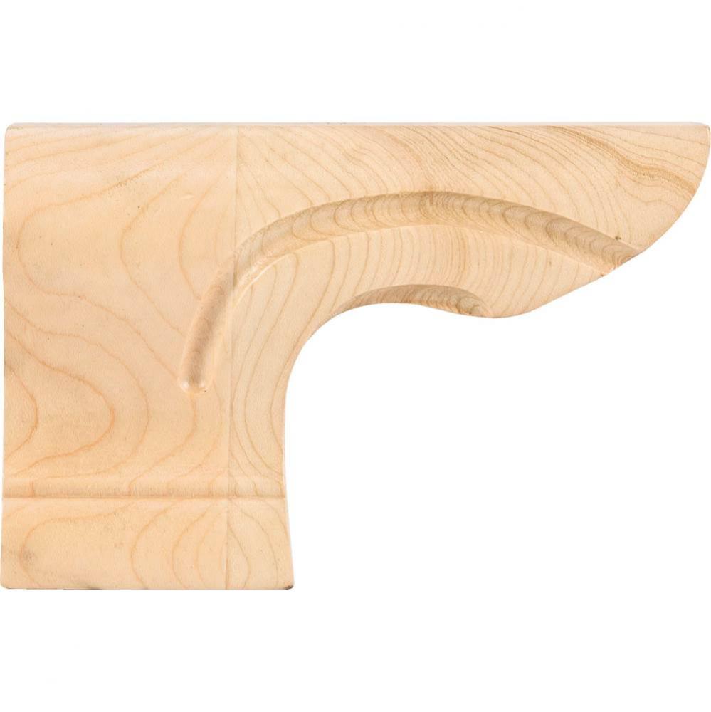 6'' W x 1-1/8'' D x 4'' H Rubberwood Left Rounded Pedestal Foot