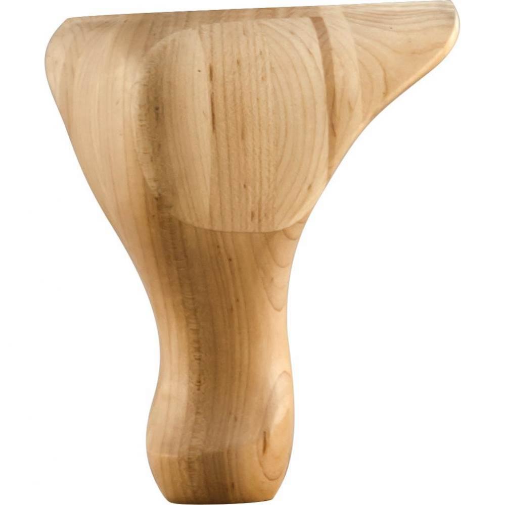 4-1/4'' W x 4-1/4'' D x 6'' H Rubberwood Queen Anne Leg