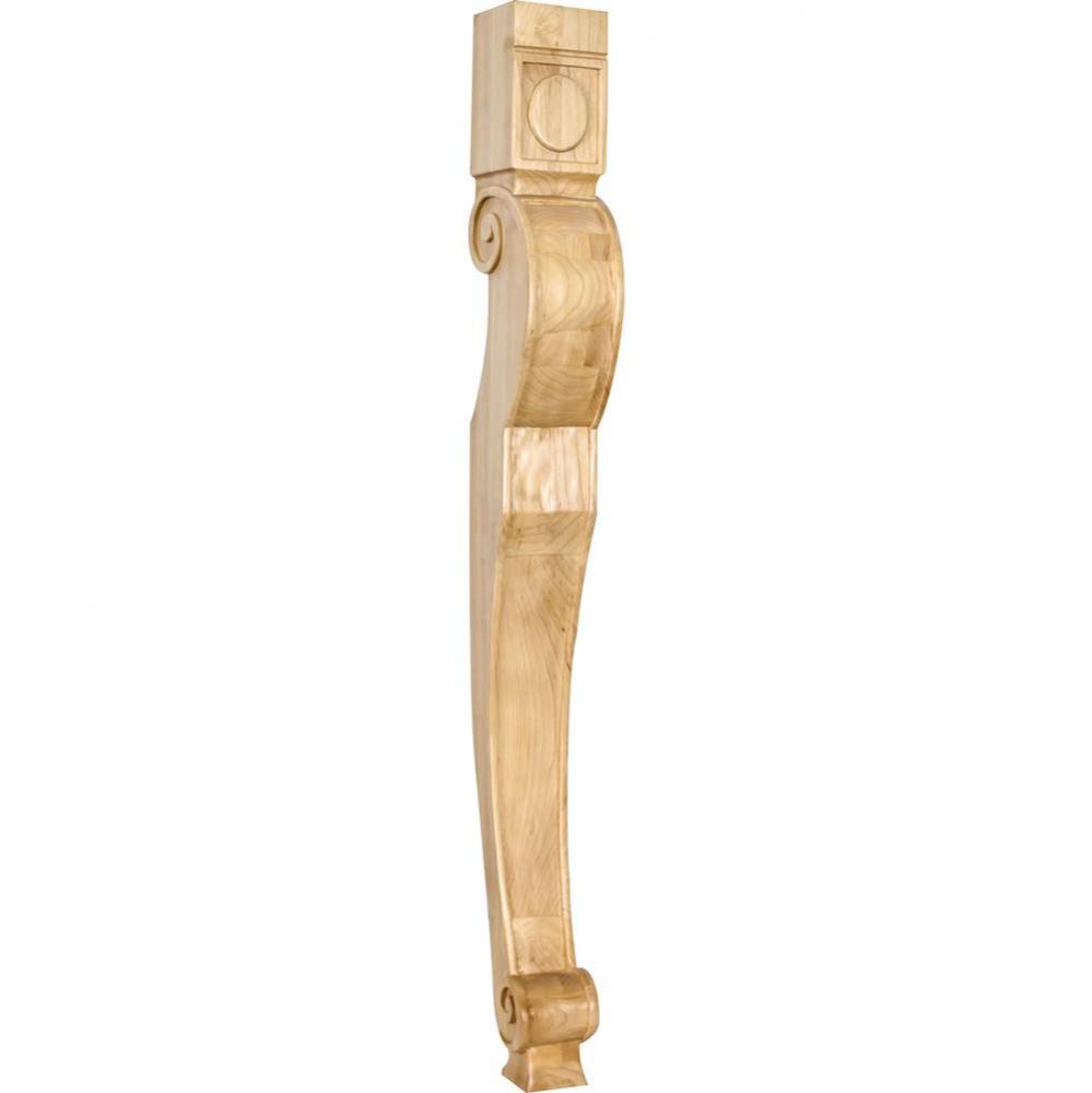 3-1/2'' W x 3-1/2'' D x 35-1/2'' H Maple Baroque Leg