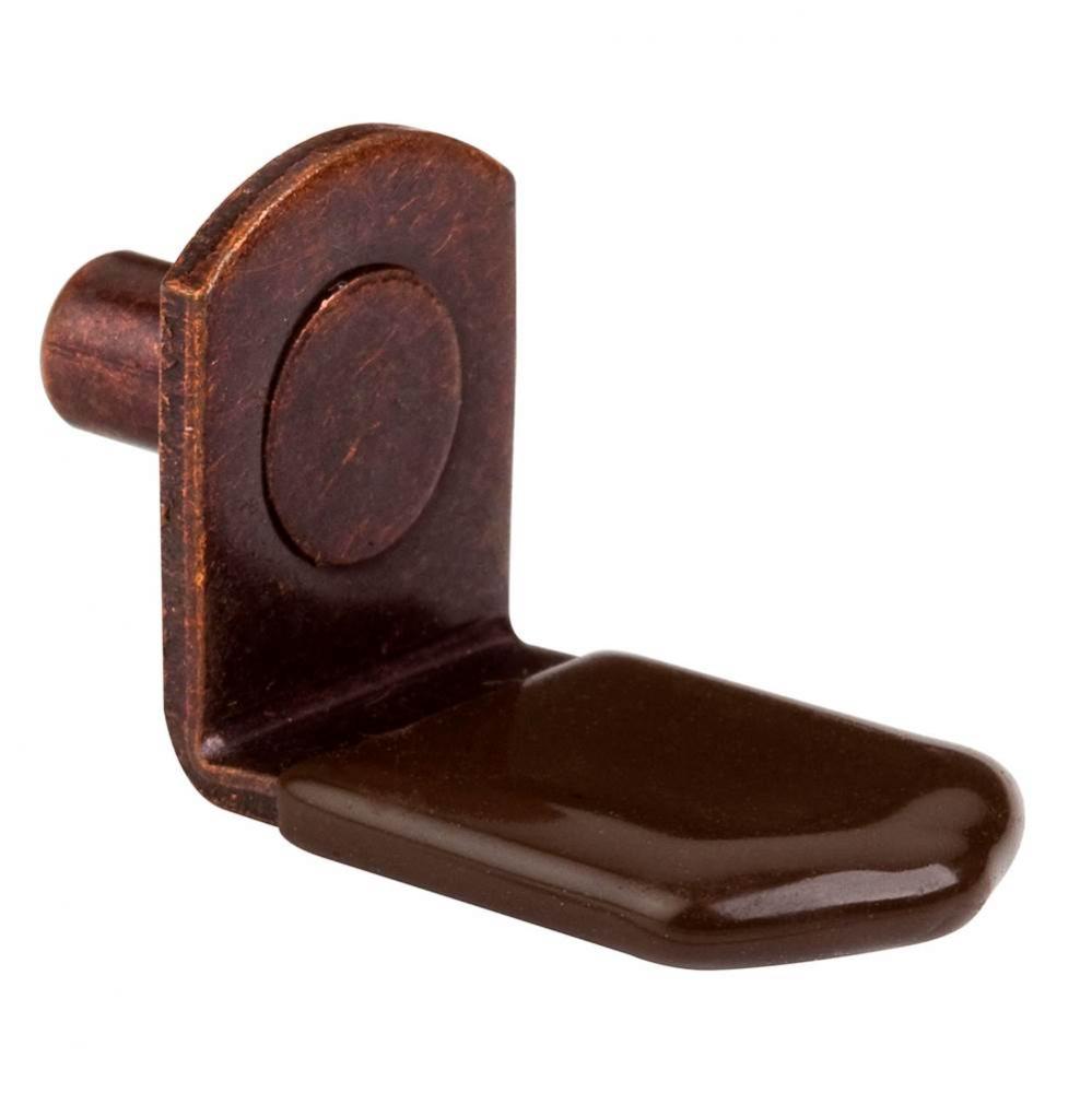 Antique Copper 5 mm Pin Angled Shelf Support with 3/4'' Arm and Brown Sleeve - Priced an