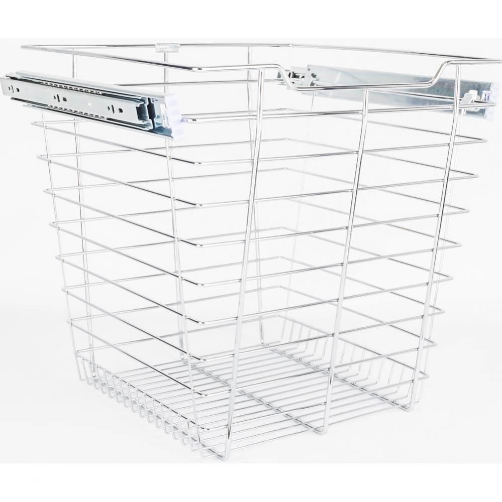 Chrome Closet Pullout Basket with Slides 16''D x 17''W x 17''H