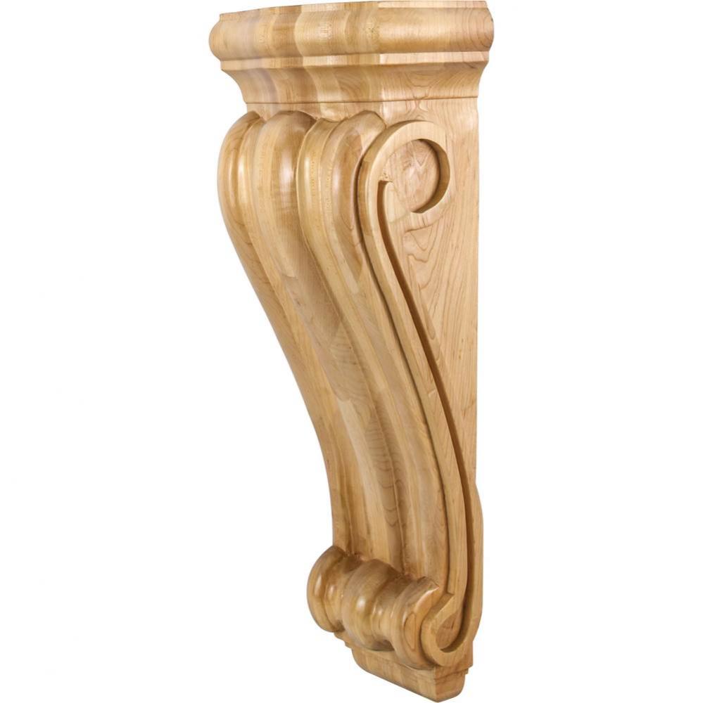 8-1/2'' W x 5-1/2'' D x 22'' H Maple Scrolled Corbel