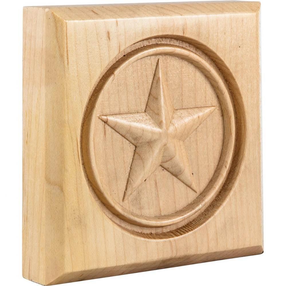 4'' W x 7/8'' D x 4'' H Alder Star Rosette