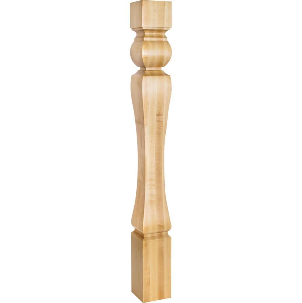 3-3/4'' W x 3-3/4'' D x 35-1/2'' H Rubberwood Baroque Post