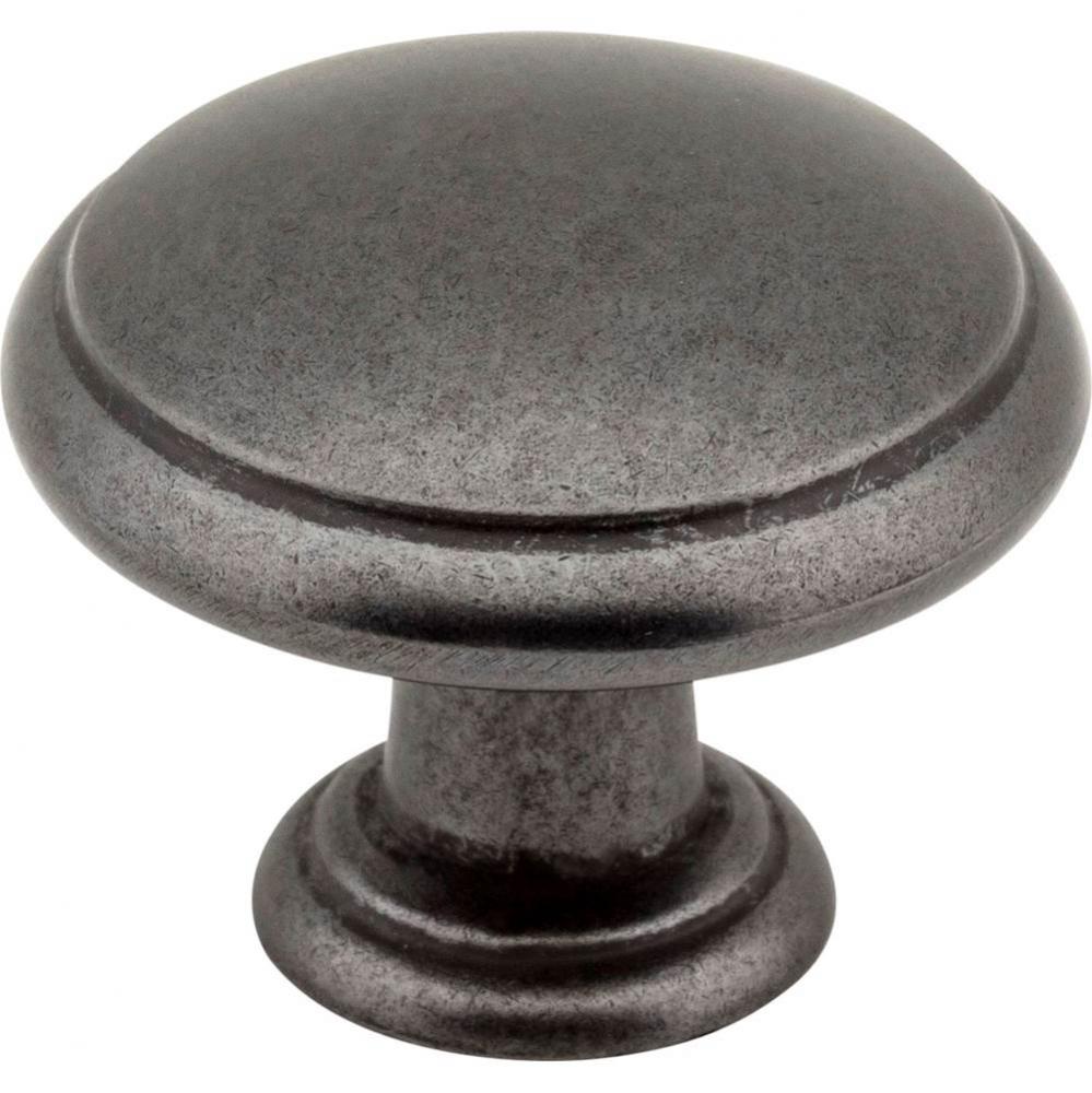 1-3/16'' Diameter Gun Metal Gatsby Cabinet Mushroom Knob