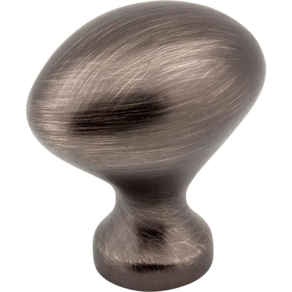 1-1/8'' Overall Length Brushed Pewter Oval Merryville Cabinet Knob