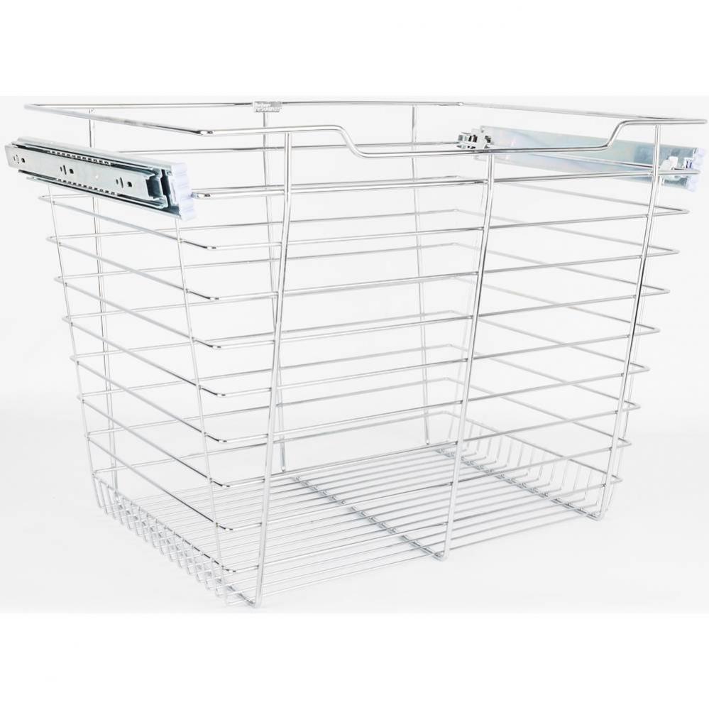 Chrome Closet Pullout Basket with Slides 14''D x 17''W x 17''H