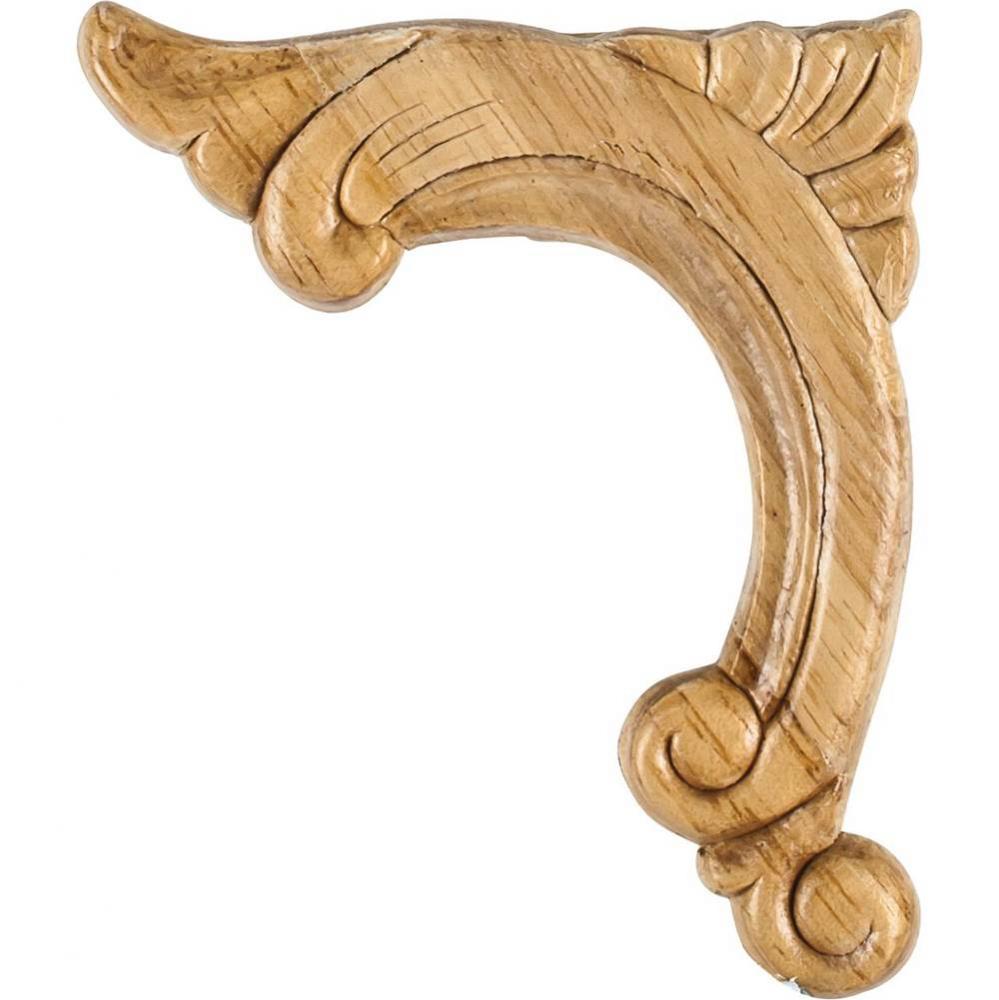 3-3/4'' W x 5/16'' D x 4-1/2'' H Left Pressed Rubberwood Acanthus Co