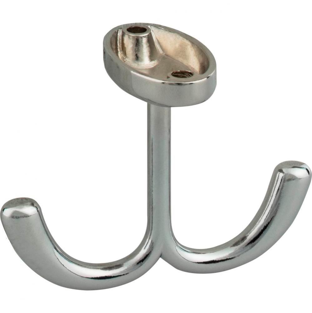 1-9/16'' Polished Chrome Double Prong Ceiling Mounted Hook