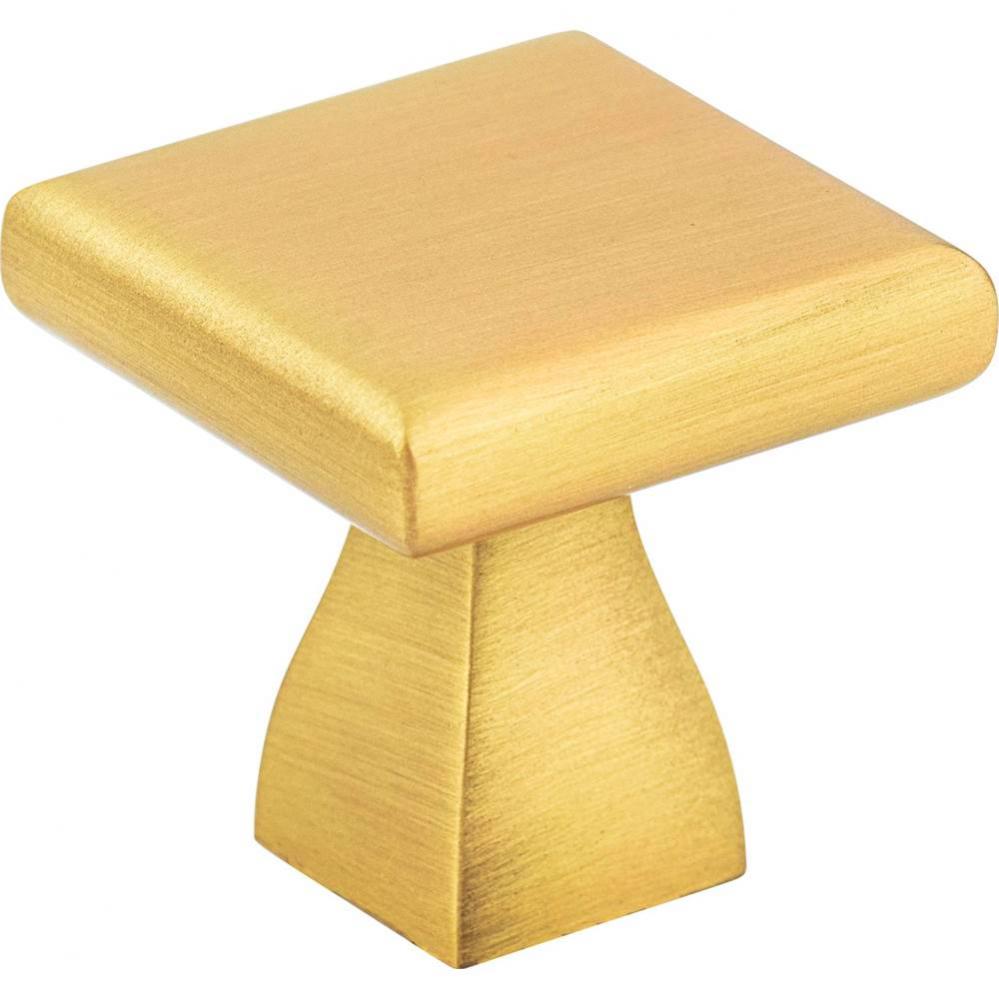 1'' Overall Length Brushed Gold Square Hadly Cabinet Knob