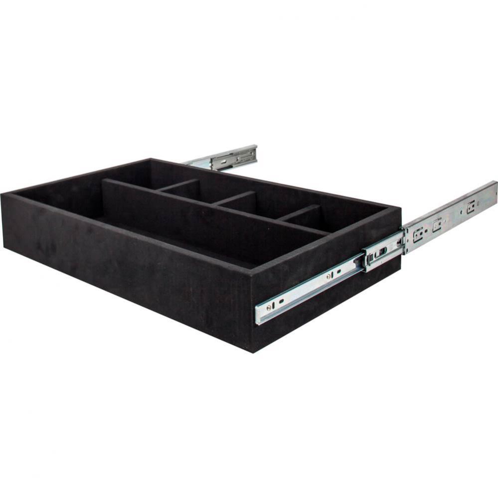 Black Felt 5-Compartment Jewelry Organizer Drawer