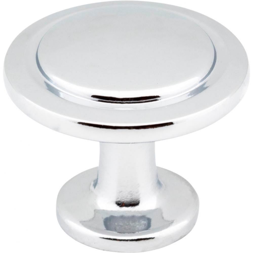 1-1/4'' Diameter Polished Chrome Round Button Gatsby Cabinet Knob