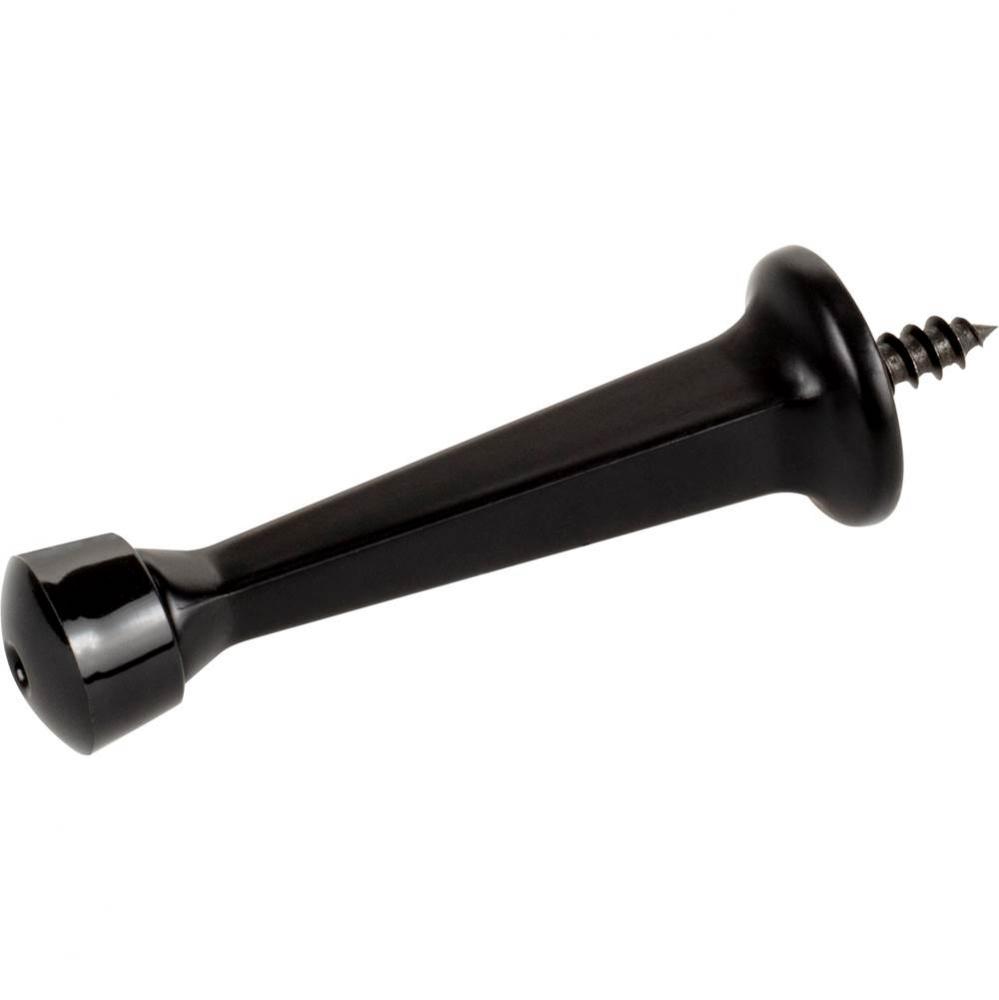 Solid Door Stop with Fixed Screw Attachment - Matte Black