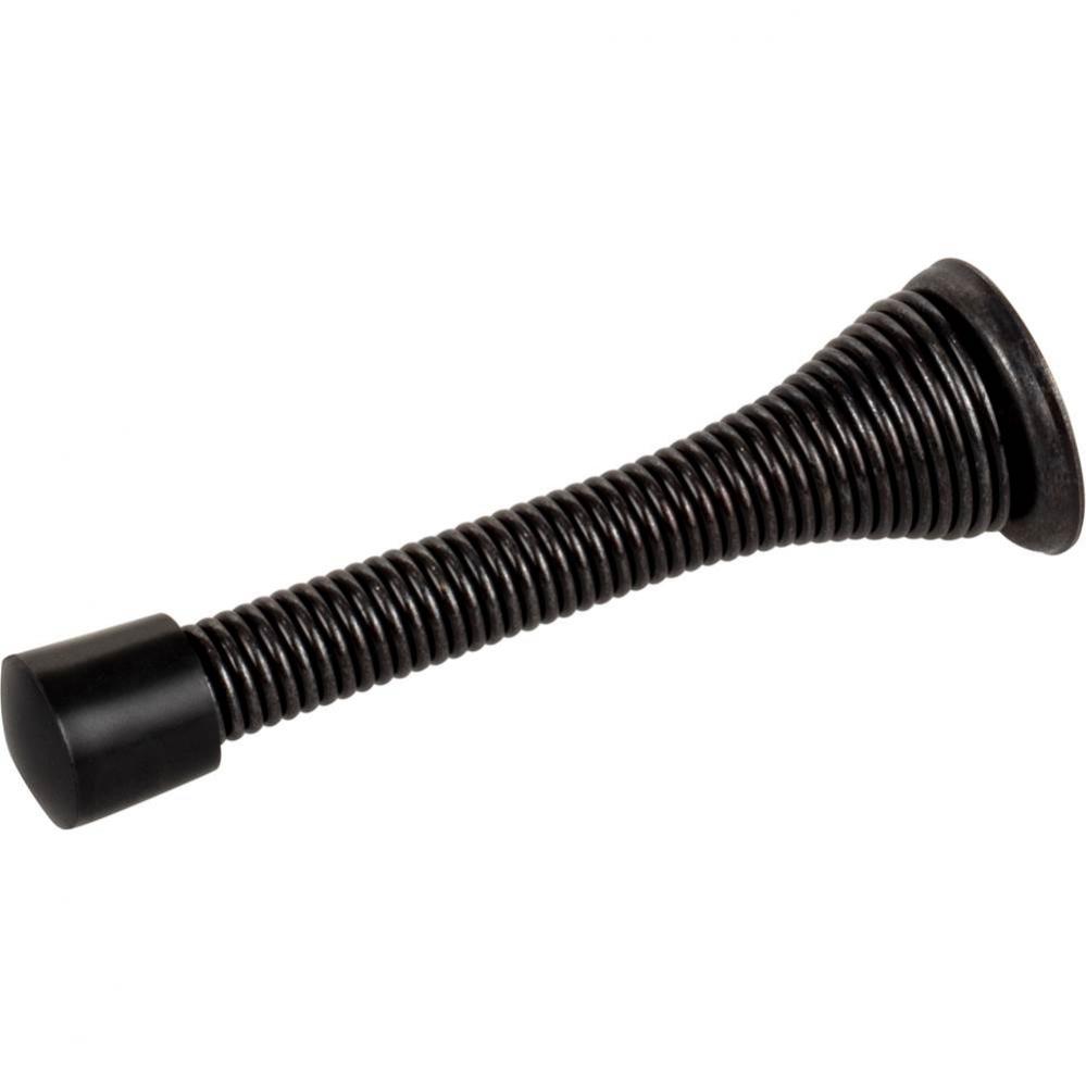 3'' Spring Door Stop with Rubber Tip - Matte Black