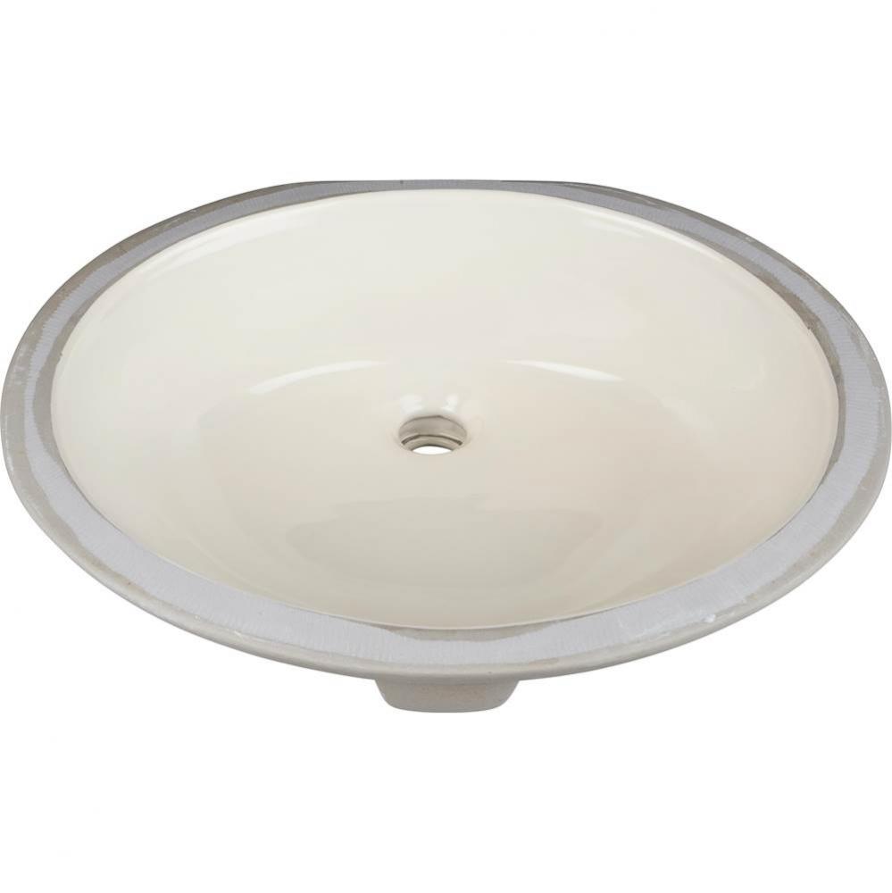 17-3/8'' L x 14-1/4'' W Parchment Oval Undermount Porcelain Bathroom Sink With