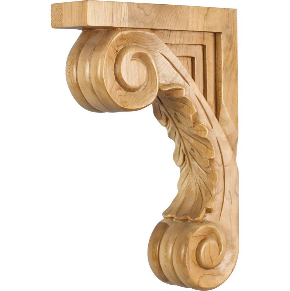 2-5/8'' W x 9'' D x 13-1/8'' H Cherry Scrolled Acanthus Corbel