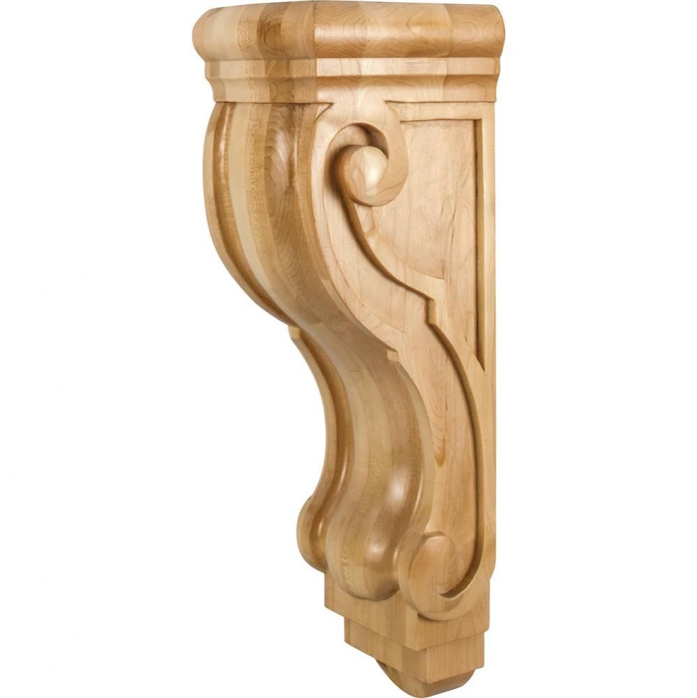 6-3/4'' W x 4-5/8'' D x 22'' H Rubberwood Scrolled Corbel