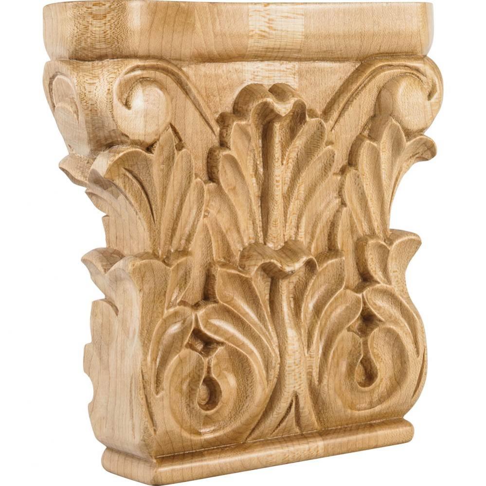 6'' W x 1-1/4'' D x 6'' H Rubberwood Acanthus Capital