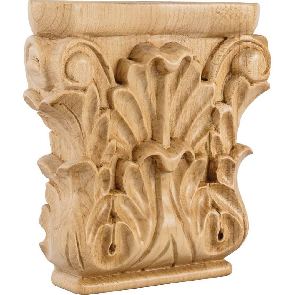 4-3/4'' W x 1-1/4'' D x 4-3/4'' H Oak Acanthus Capital