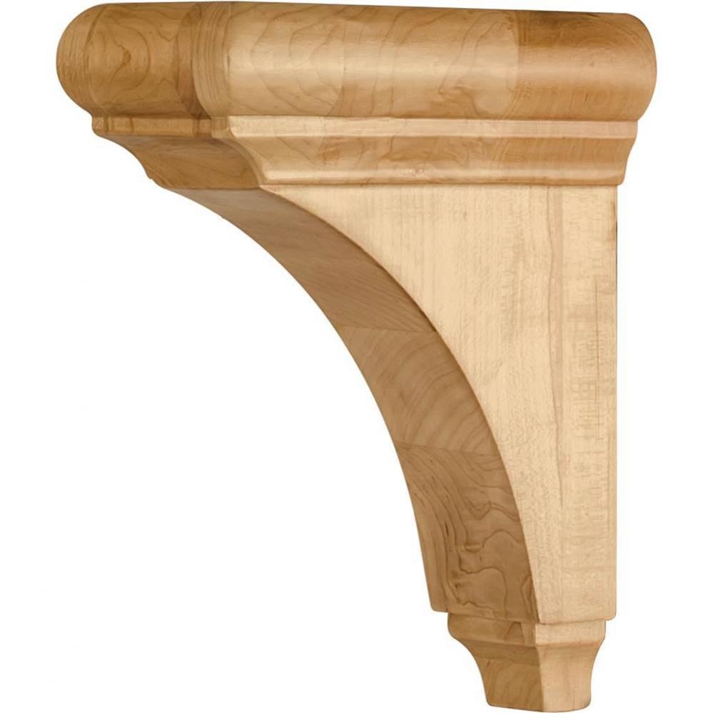 3'' W x 6-1/2'' D x 8'' H Rubberwood Minimal Bullnose Cap Corbel