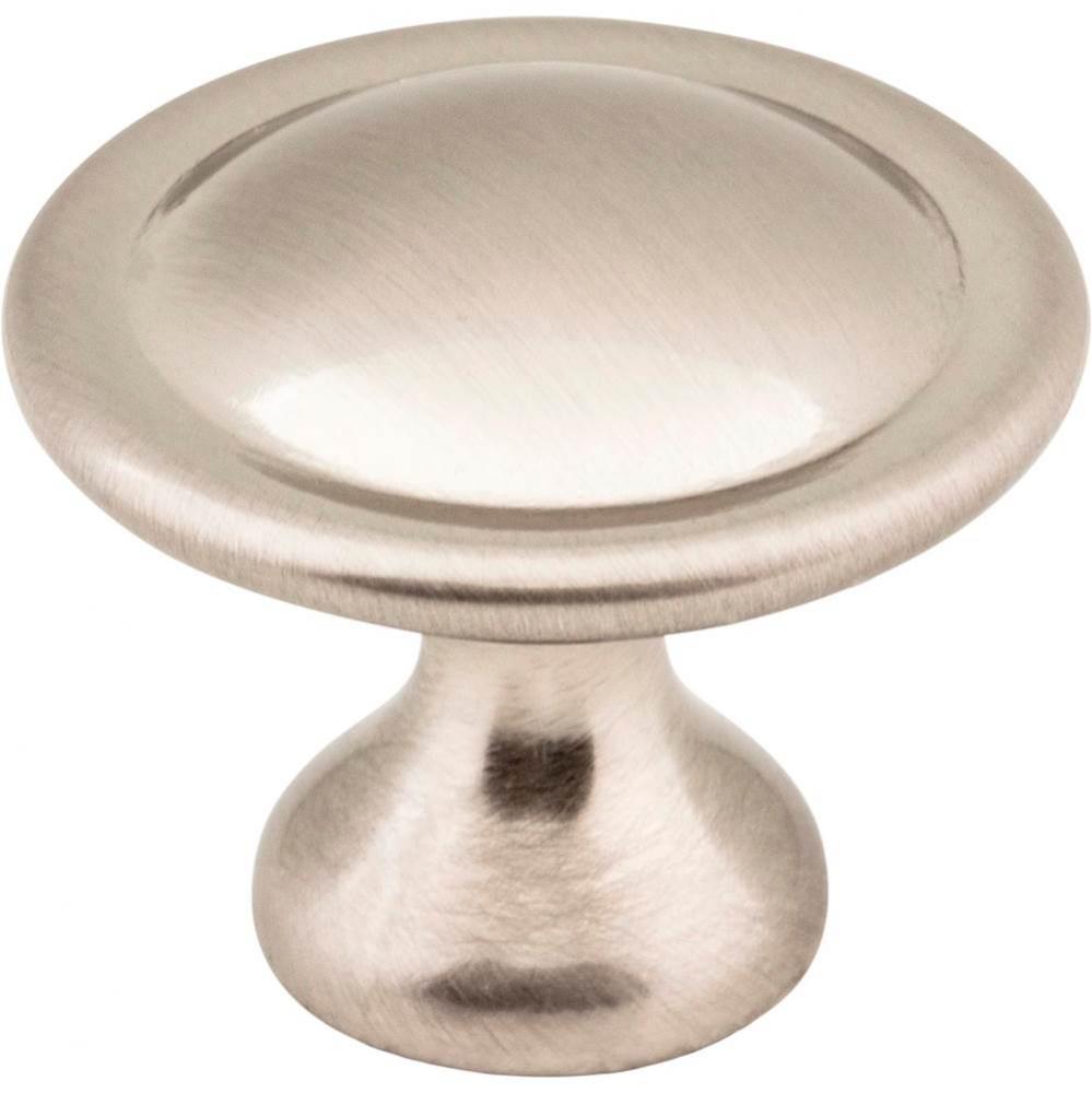 1-1/8'' Diameter Satin Nickel Button Watervale Cabinet Mushroom Knob