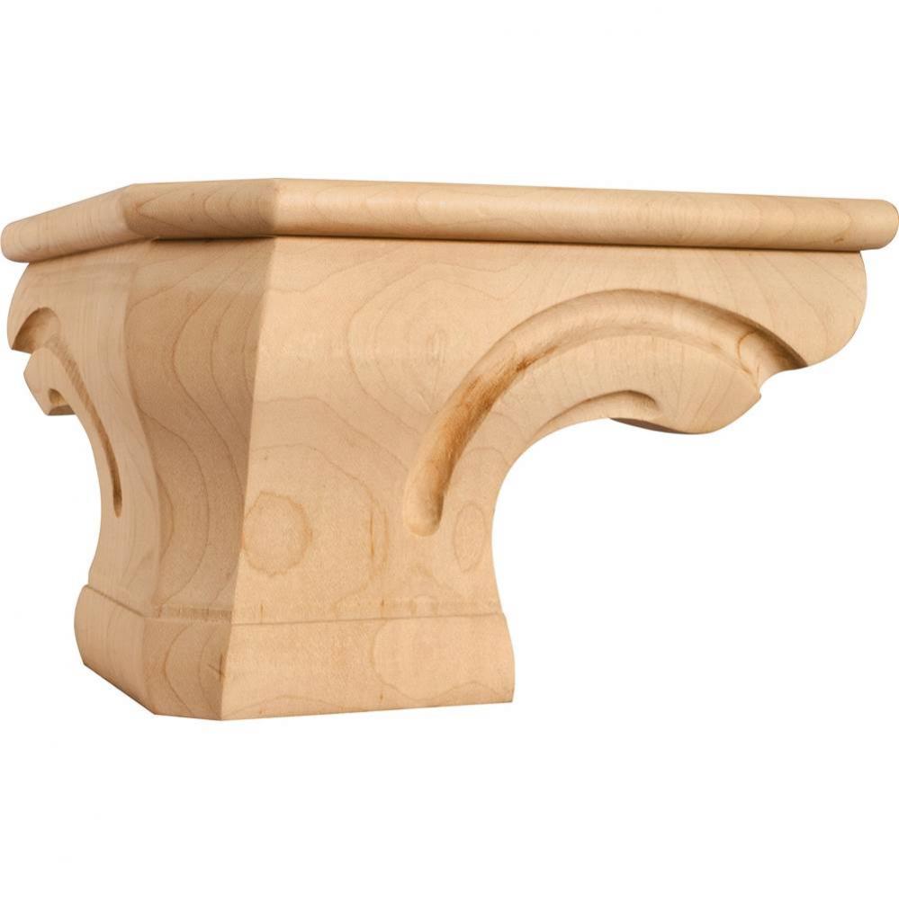 6-3/4'' W x 6-3/4'' D x 4-1/2'' H Rubberwood Beaded Rounded Corner P