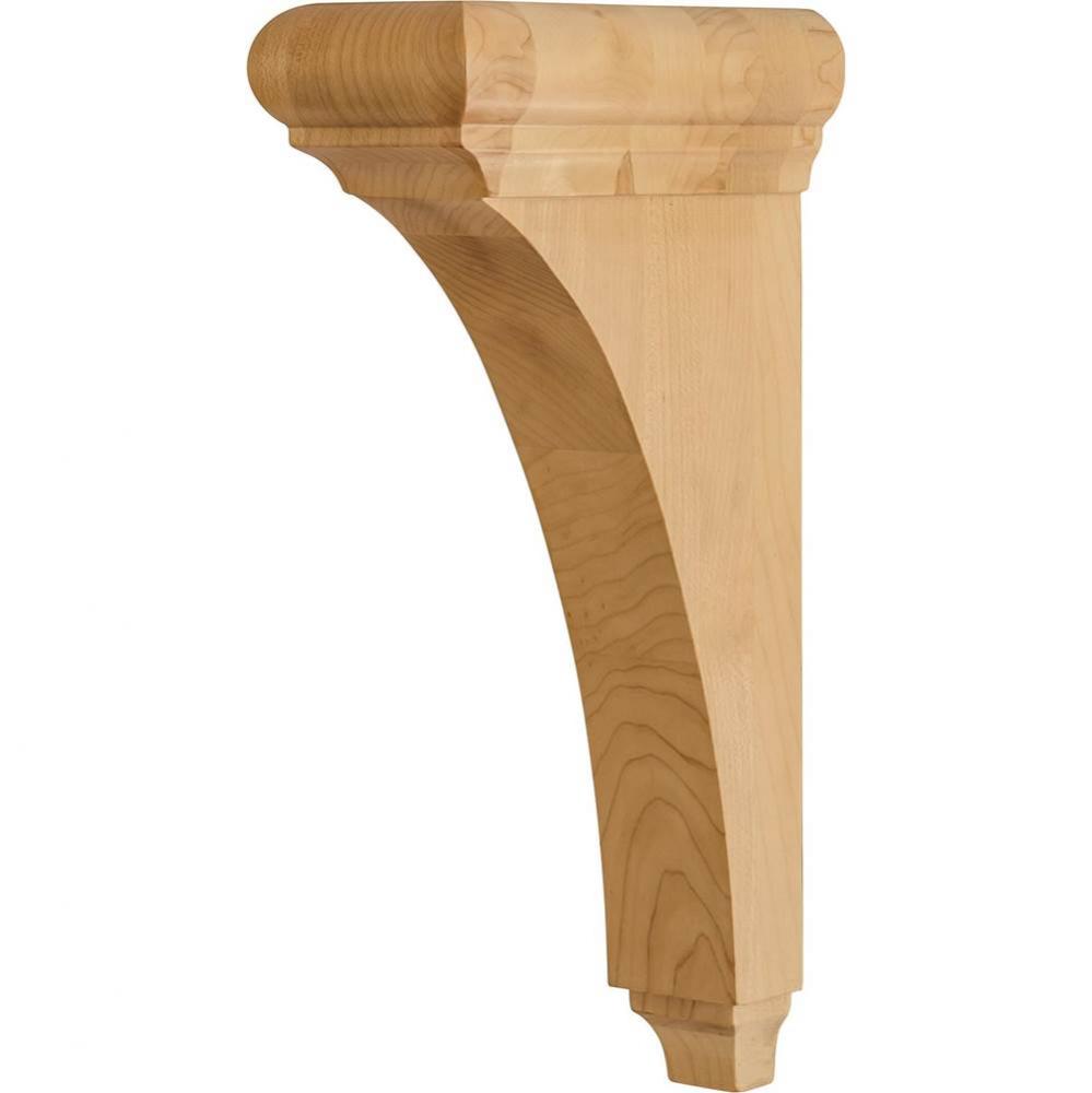 3'' W x 6-1/2'' D x 12'' H Hard Maple Minimal Bullnose Cap Corbel