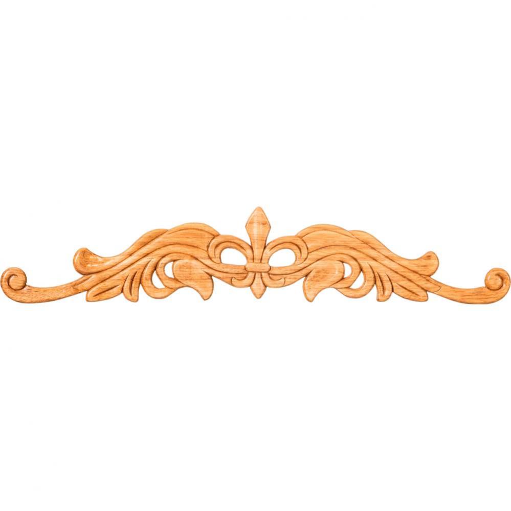 20'' W x 5/16'' D x 4-3/16'' H Pressed Rubberwood Fleur-de-lis Onlay