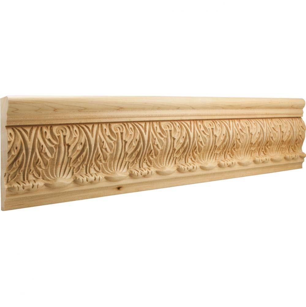 1-1/4'' D x 5-3/4'' H Hard Maple Acanthus Hand Carved Moulding