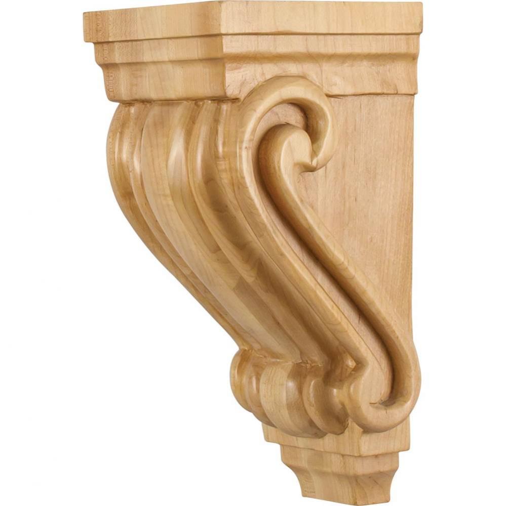 4-1/2'' W x 5'' D x 10'' H Rubberwood Scrolled Corbel