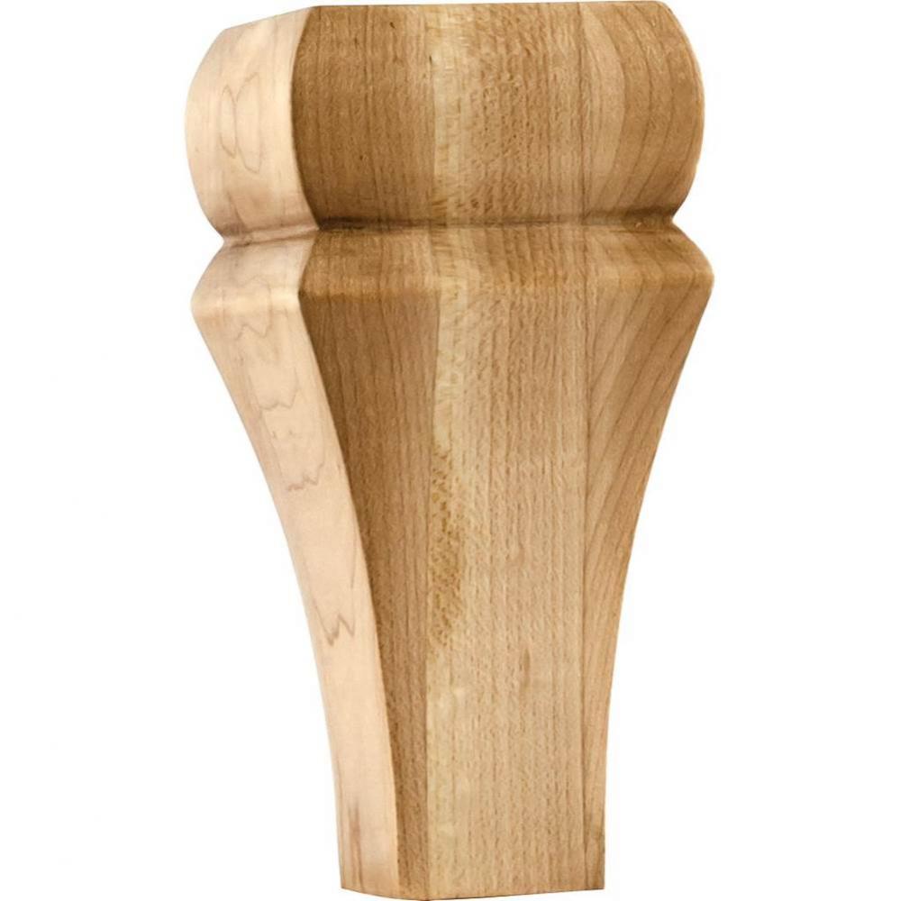 3'' W x 3'' D x 6'' H Hard Maple Square Contemporary Bun Foot