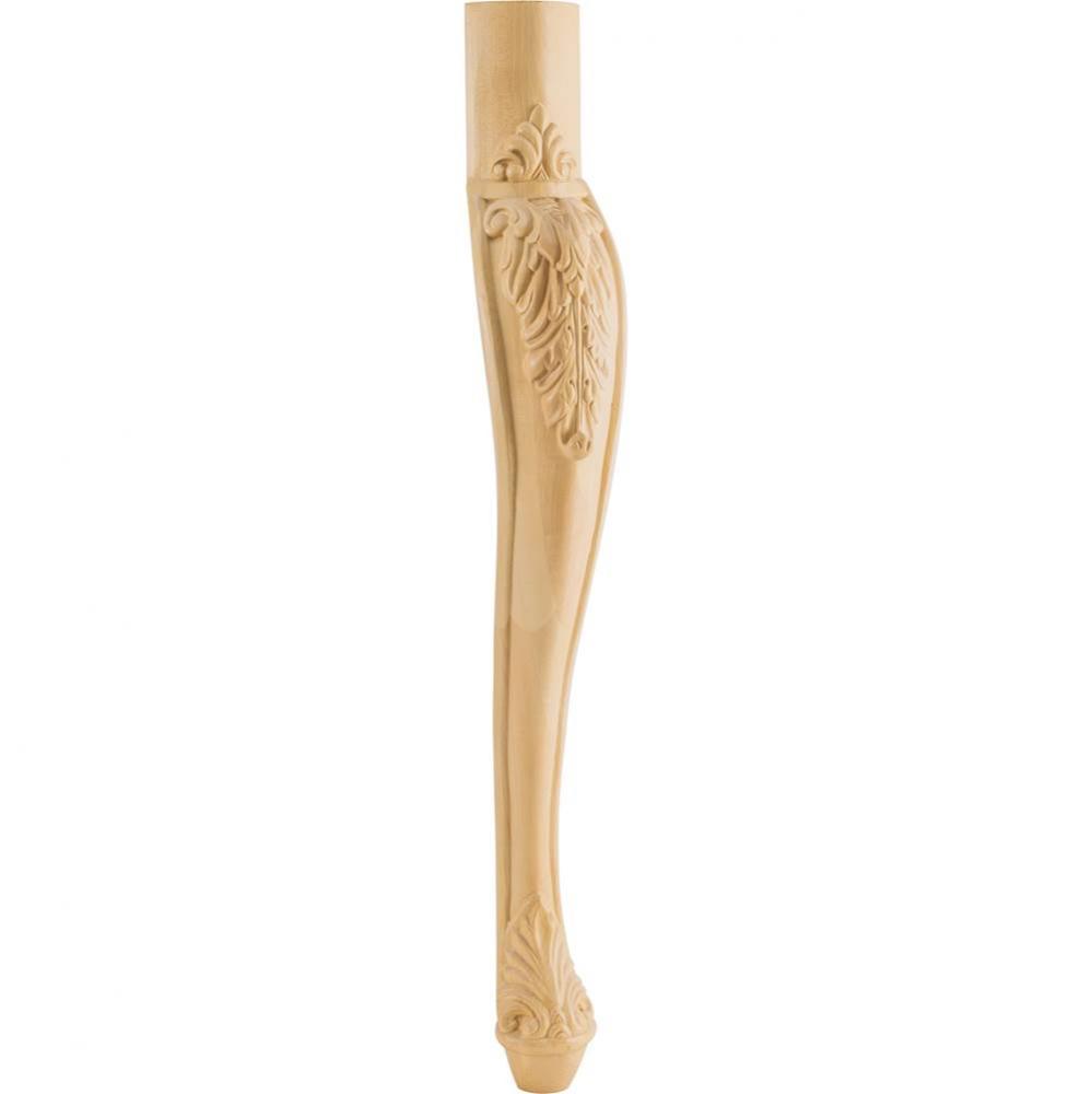 2-1/2'' W x 2-1/2'' D x 31'' H Rubberwood Acanthus Cabriole Leg