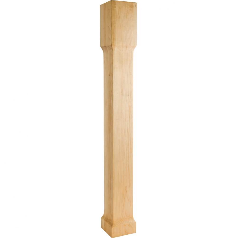 5'' W x 5'' D x 42'' H Hard Maple Square Recessed Post