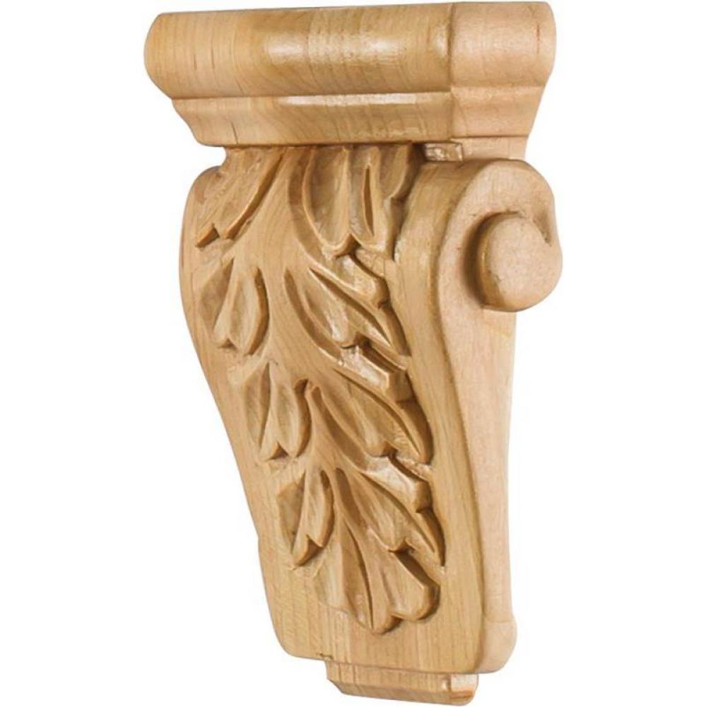 3-5/8'' W x 1-1/2'' D x 5-1/2'' H Rubberwood Acanthus Corbel