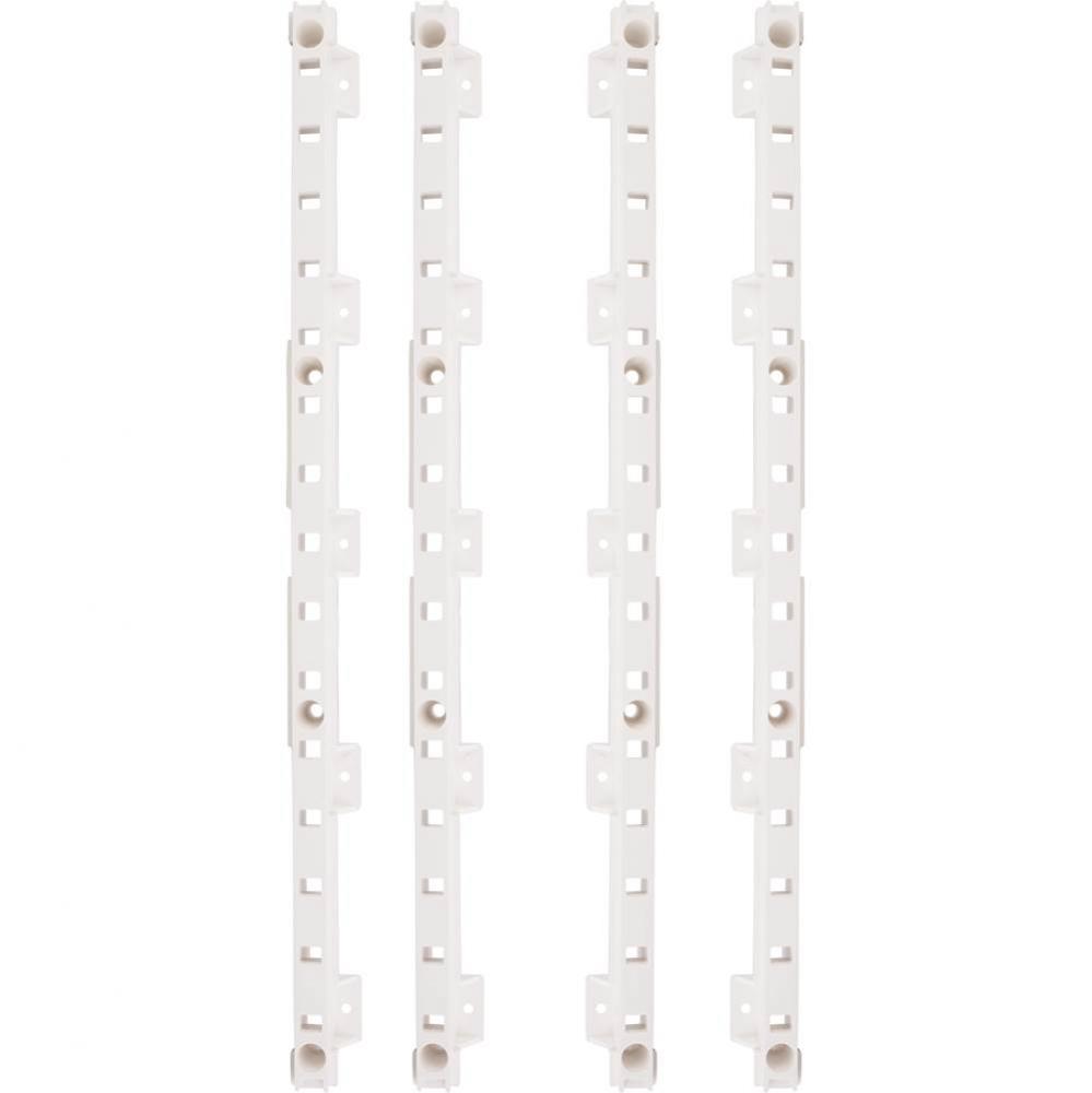 4-quick Tray Pilasters 1'' W  8 - Hook Dowels and  8 -Screws Finish:  White